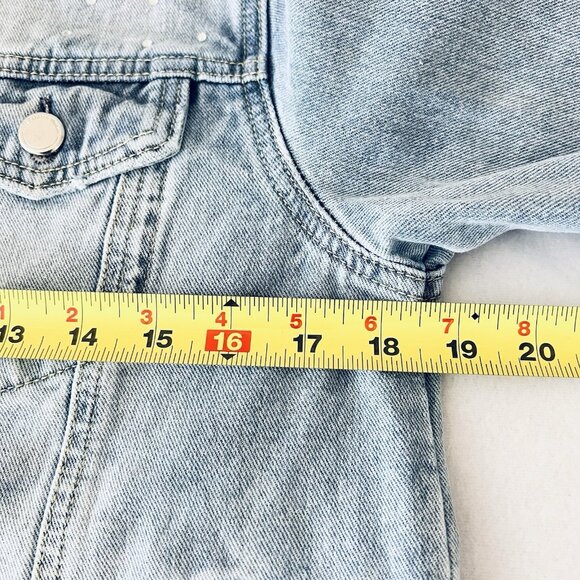 NWOT Rebecca Minkoff Women's Rhinestones Light Blue Denim Jacket Size Medium - Picture 11 of 12